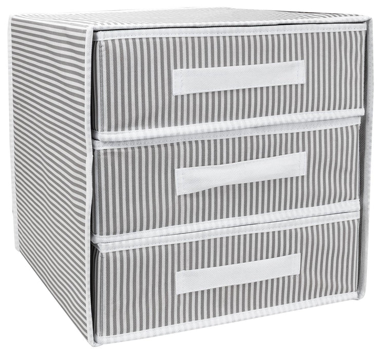 Foldable 3 Drawer Storage Box (Nonwoven Spunbond Fabric)