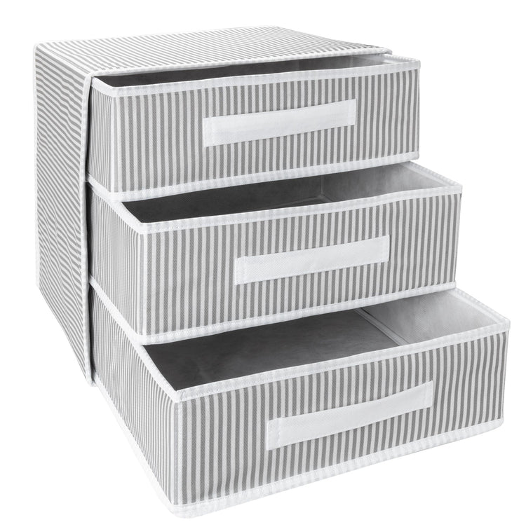 Foldable 3 Drawer Storage Box (Nonwoven Spunbond Fabric)