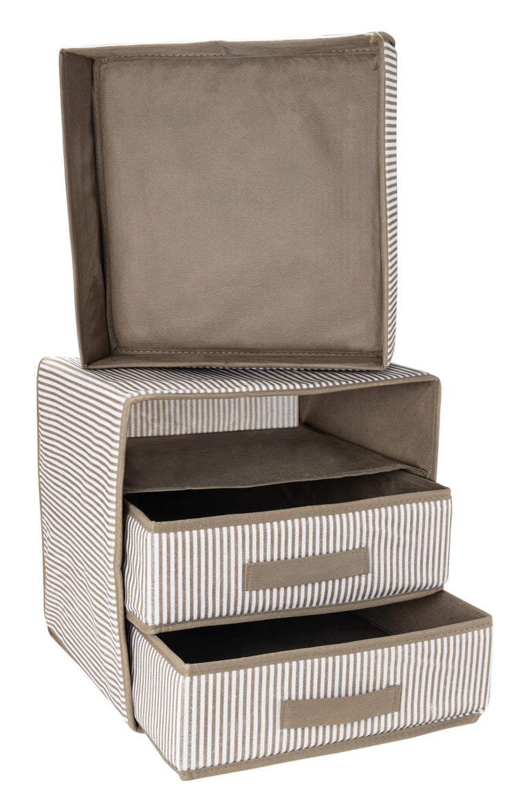 Foldable 3 Drawer Storage Box (Nonwoven Spunbond Fabric)