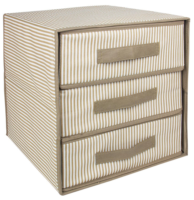 Foldable 3 Drawer Storage Box (Nonwoven Spunbond Fabric)