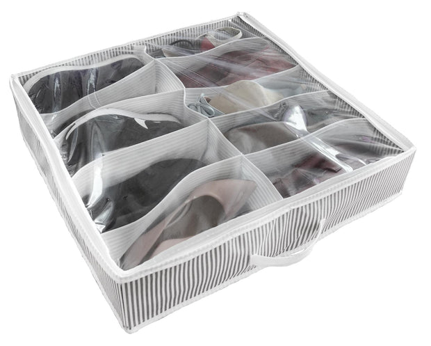 10 Pair Under The Bed Shoe Storage (Nonwoven Spunbond Fabric)