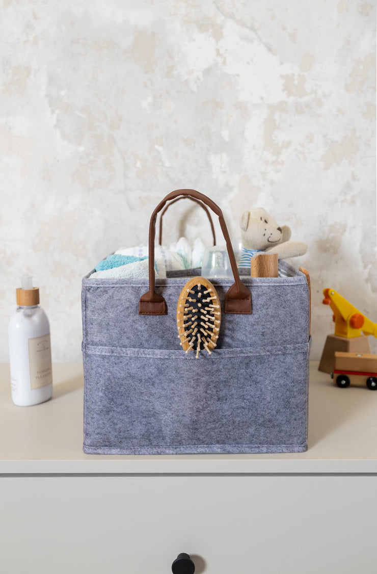 Felt Style Caddy Bag with Leather Handle